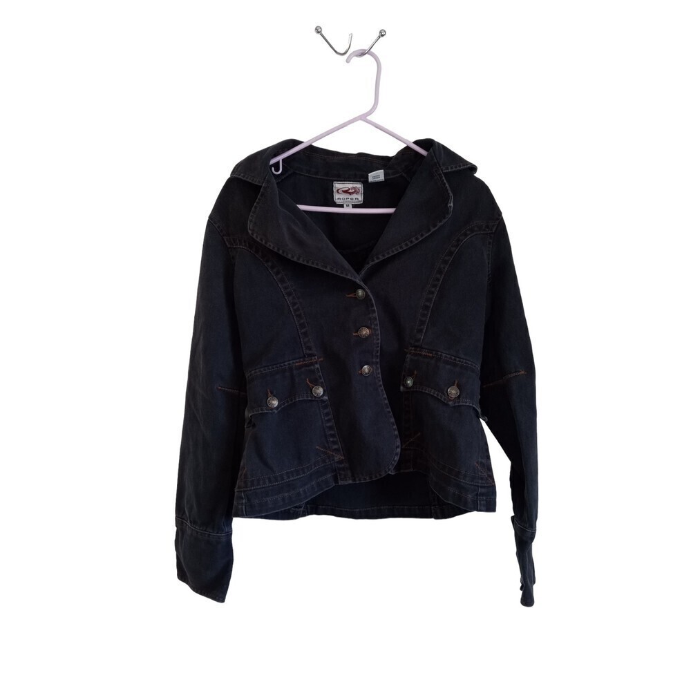 Roper Blue grey denim button down fitted jacket
